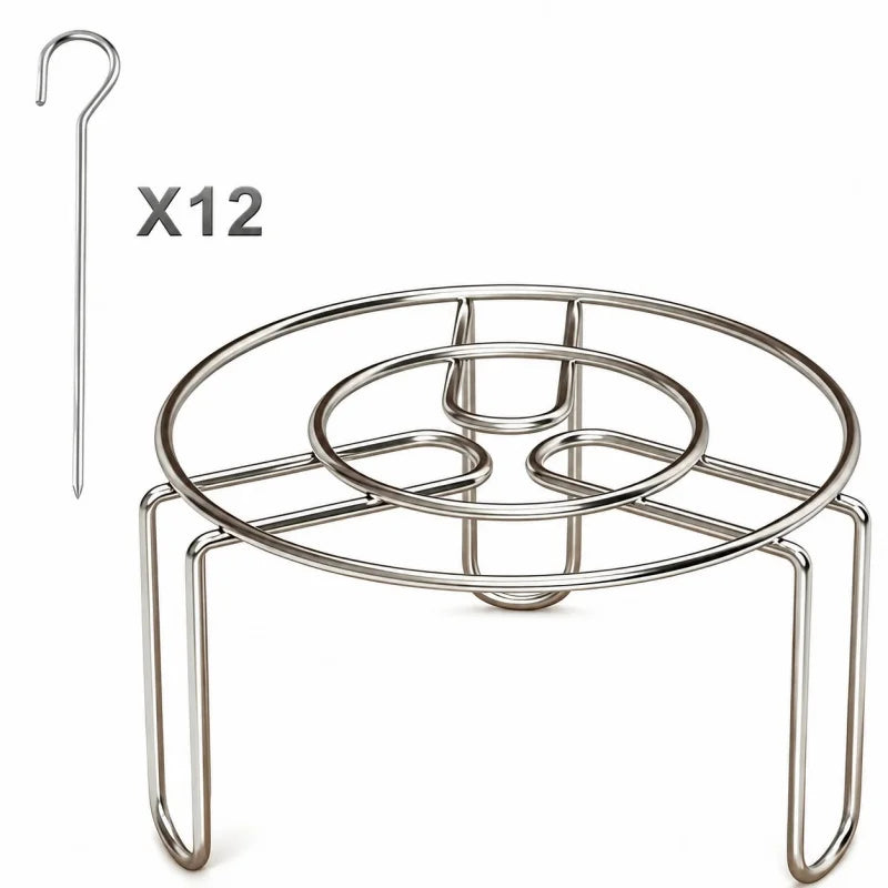 Twelve stainless steel vertical skewer racks for air fryer