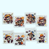 A collection of Halloween cellophane treat bags featuring skull and pumpkin designs with self-seal closures.