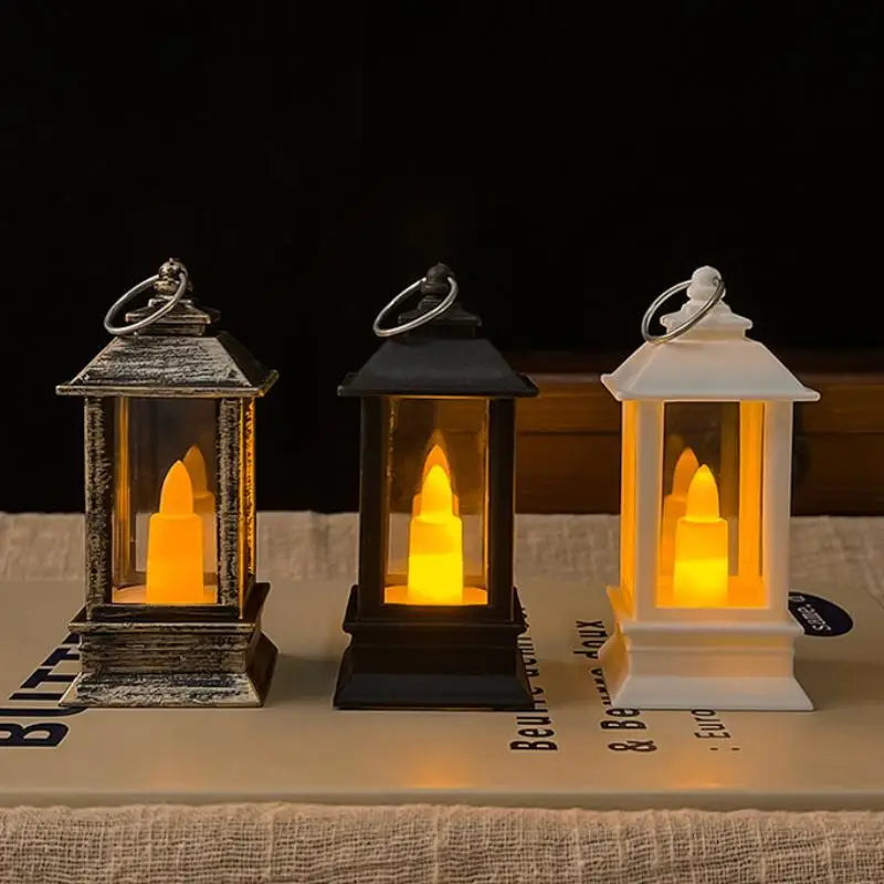 Vintage LED Glowing Lantern for Dollhouse & Night Light Decor