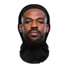 A realistic 3D printed horror balaclava mask worn by a man.