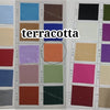 A color swatch chart displaying various shades of terracotta and related earthy tones.