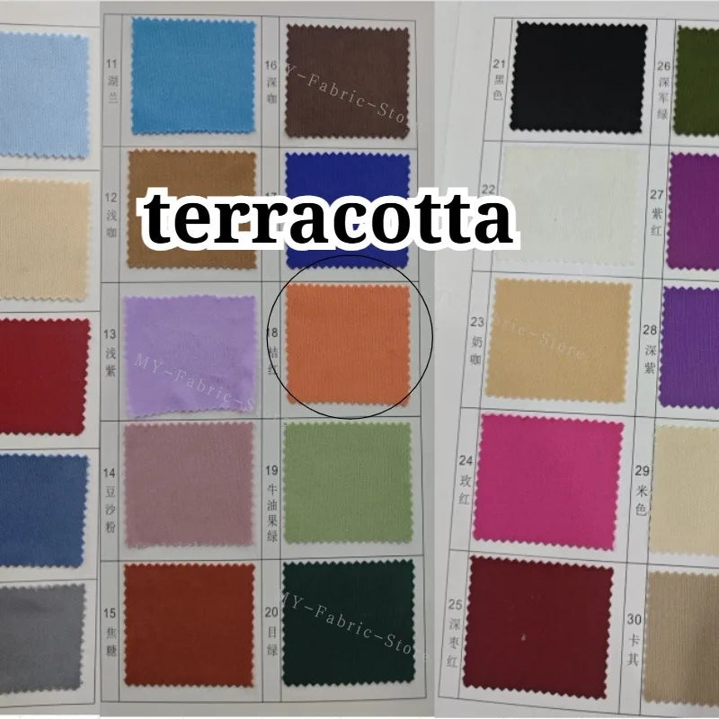 A color swatch chart displaying various shades of terracotta and related earthy tones.