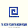 A set of blue acrylic mirror wall stickers featuring a geometric, interlocking design.