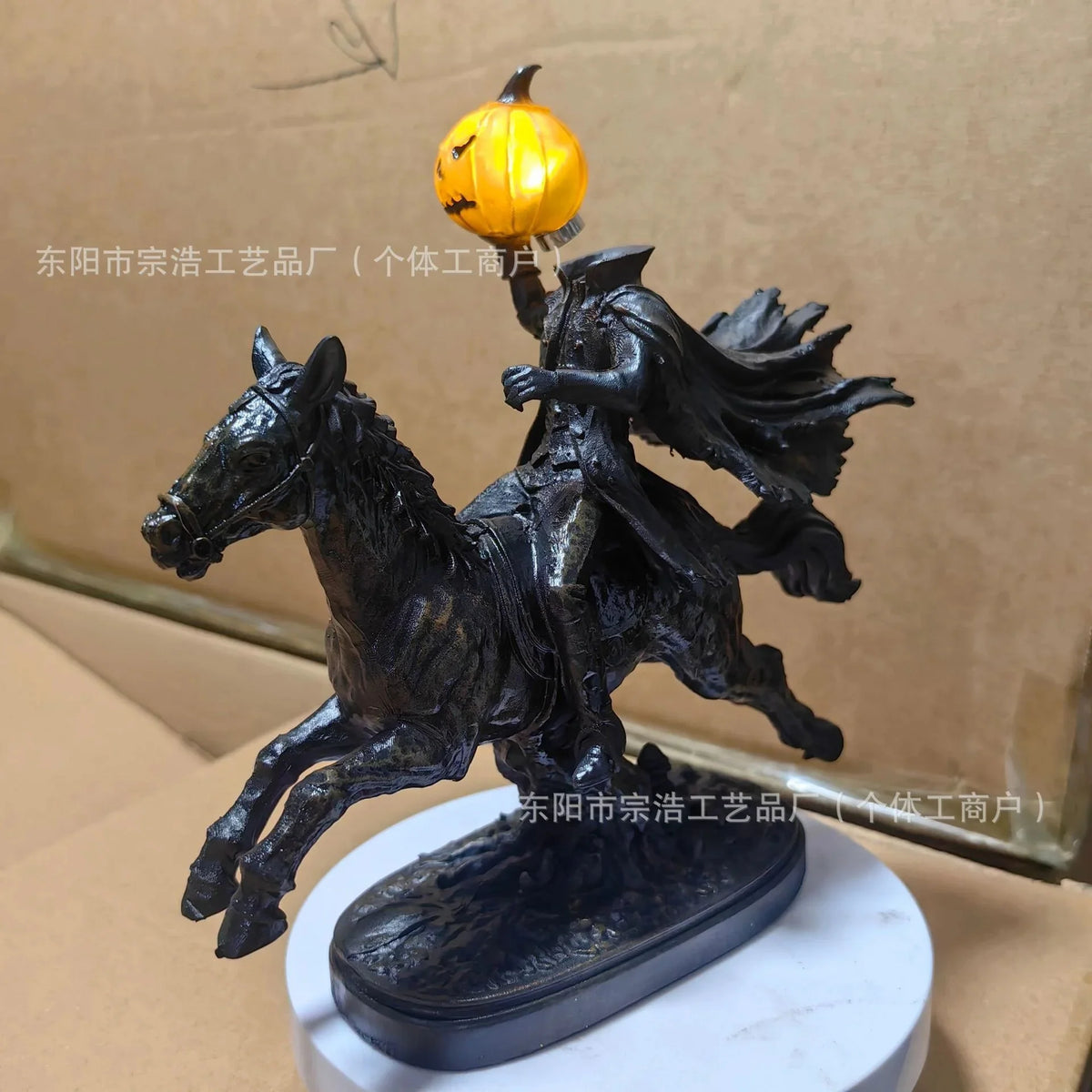 Headless Horseman Statue Halloween Spooky Figurine
