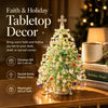 A festive tabletop decor featuring a sparkling crystal bead Christmas tree craft kit decorated with gold and iridescent beads