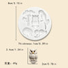White silicone mold featuring various owl and animal shapes for baking