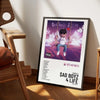 A framed canvas wall art featuring the title Sad Boyz 4 Life with a purple and pink gradient background.