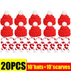 Festive Mini Santa Hat & Scarf Wine Bottle Topper Set