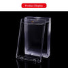 A clear plastic magnetic card holder display box with a transparent insert shown against a black background.