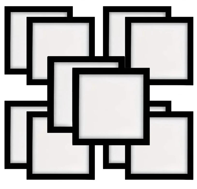 A collection of nine square magnetic diamond painting frames arranged in a grid pattern.