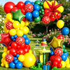 106-Piece Colorful Balloon Arch Decoration Set with Star Foil Balloons & Birthday Banner