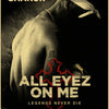 A black and white poster for Tupac Shakur's All Eyes On Me featuring a portrait of the artist.
