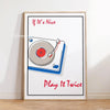 A framed canvas art print featuring the text If It's Nice and an illustration of a vinyl record.