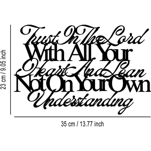 Trust in the Lord Metal Wall Art - Christian Scripture Decor for Home