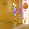 A purple agate sun catcher crystal decor featuring a large teardrop pendant and dangling beads.