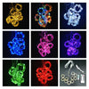 Various colors of USB-powered LED curtain lights displayed against a dark background.