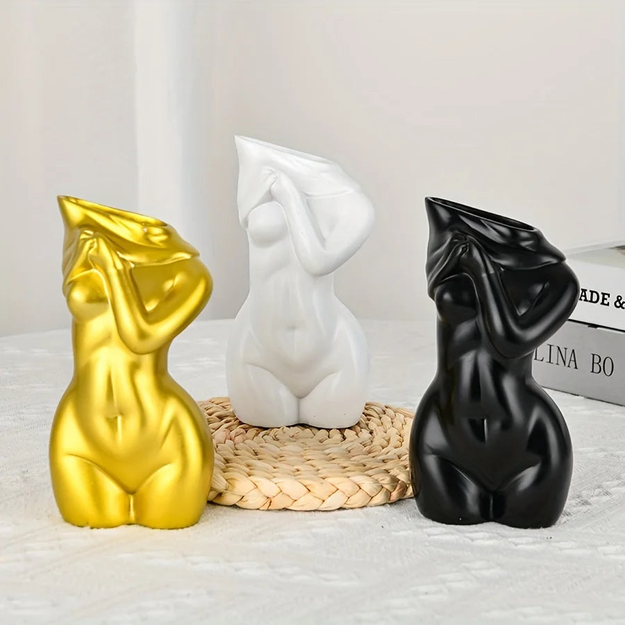 Abstract Female Torso Resin Vase