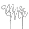 Silver crystal embellished Mr and Mrs wedding cake topper featuring elegant script letters