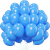 A bunch of pastel blue latex balloons for parties and celebrations.