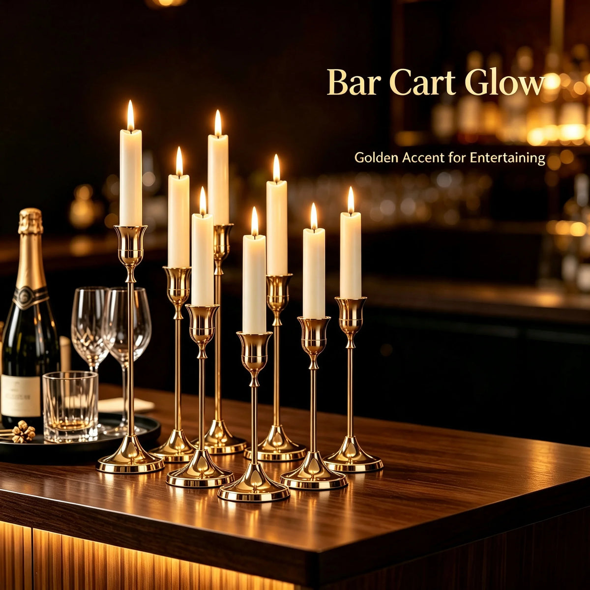 Classic Metal Taper Candle Holders, Set of 3