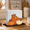 Wooden Autumn Napkin Holder with Pumpkin & Maple Leaf Design