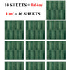 A grid of dark green peel-and-stick waterproof wall tiles for kitchen and bathroom backsplashes.