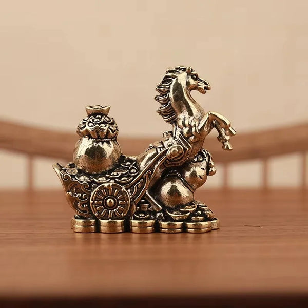 A solid copper figurine of a horse for prosperity and positive energy