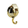 A gold-colored heavy duty reusable suction cup hook with a curved handle.