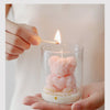 Rose Bear Scented Soy Wax Candle in Glass Cup