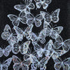 A collection of delicate, translucent white butterfly stickers for journaling and DIY crafts.