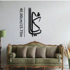 Black metal wall decor featuring Arabic calligraphy and dimensions 40.00cm/15.75in