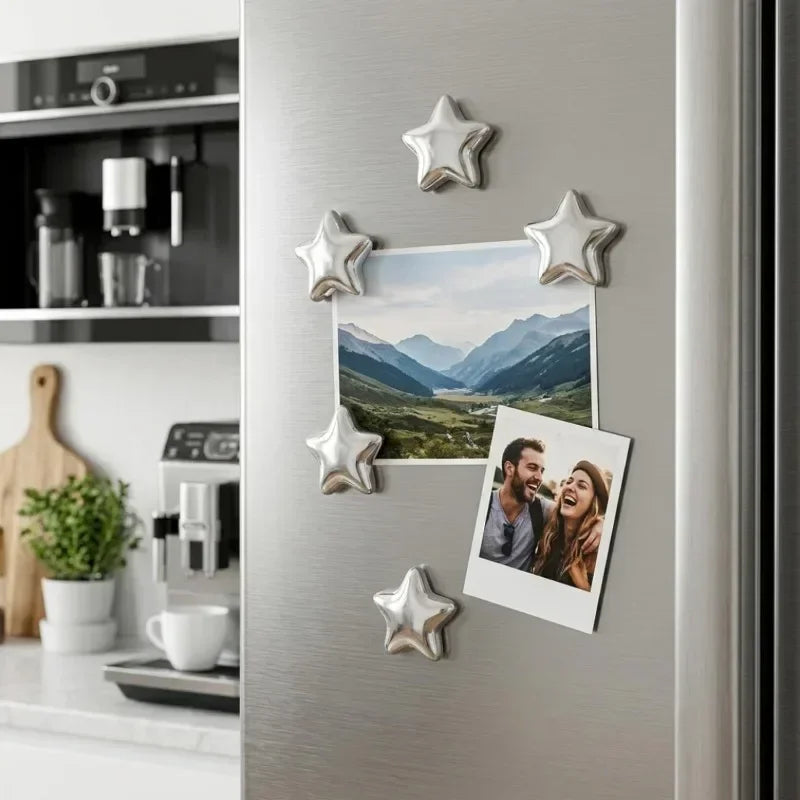 Star-Shaped Magnetic Photo Clips for Fridge and Notice Boards