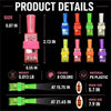 Product details showing various sizes and colors of Halloween LED finger projector lights with plastic material.