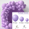 Purple balloon garland arch kit featuring balloons and a white ribbon.