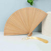 Traditional Bamboo Folding Fan with Solid Color Design