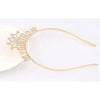 Gold birthday tiara crown headband for women and girls with sparkling stones