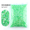 Bag of light green AB resin rhinestones for crafting