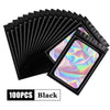A fan of black holographic ziplock bags for jewelry and small item storage