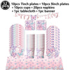 Butterfly Party Supplies Disposable Tableware Set for Birthday & Baby Shower
