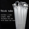 A bundle of clear, thick plastic tubes with lids is shown against a black background.