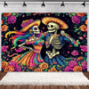 Day of the Dead Skeleton & Floral Backdrop for Party Photo Booth