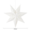 A white, five-pointed star pendant light with gold star accents.