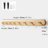Solid beech wood wall hook rack with four hooks shown next to various nail and hook types.