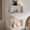 Corner Floating Wooden Wall Shelves for Home Decor