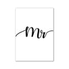 Black script text reading Mr is written in elegant cursive on a white background