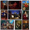 A collection of vintage style canvas art prints featuring various historical and dramatic paintings.