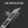A close-up view of an aluminum alloy rectangular ventilation grille, illustrating air circulation.
