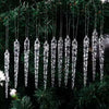 Acrylic Icicle Christmas Tree Ornaments (Set of 12)