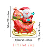 An inflated red Santa sleigh foil balloon set featuring a jolly Santa figure and deer/elk decorations.