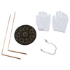 Un ensemble de tiges de divination en cuivre pur et une paire de gants de divination blancs.
